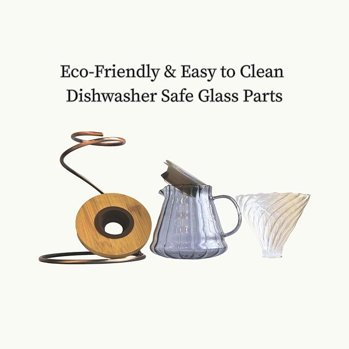Pour Over Coffee Maker Set, 20oz Borosilicate Glass Carafe - Image 2