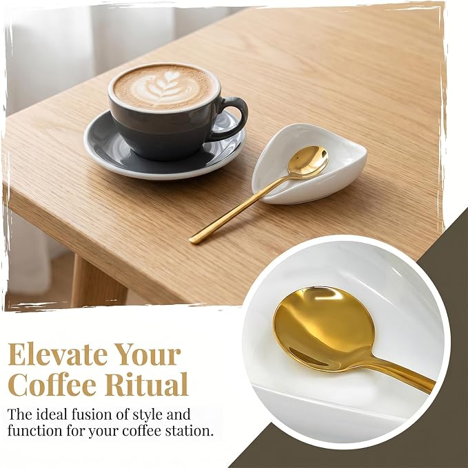 Coffee Spoon Rest for Coffee Bar, Small Ceramic Coffee Spoon Holder - Image 4