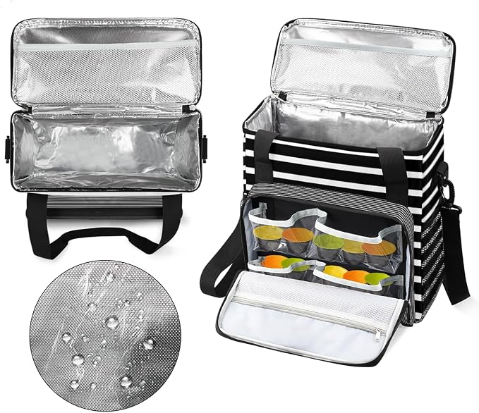 Black and White Striped Coffee Machine Bag Compatible - Image 3