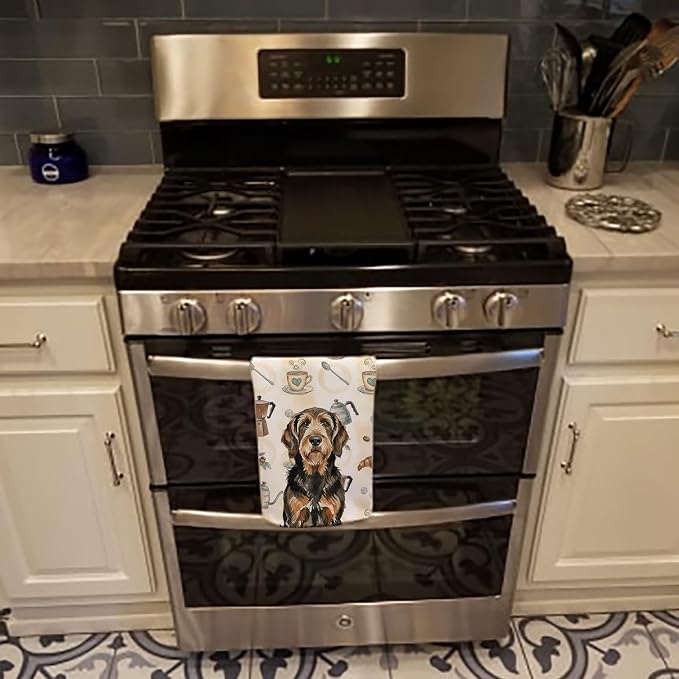 Caroline's Treasures Black and Tan Otterhound Coffee Bar Kitchen Towel Velour - Image 5