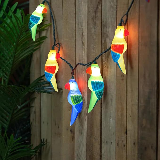 Outdoor Tropical Parrot String Lights Plug in, 8.5Ft Outdoor Hawaiian - Image 9