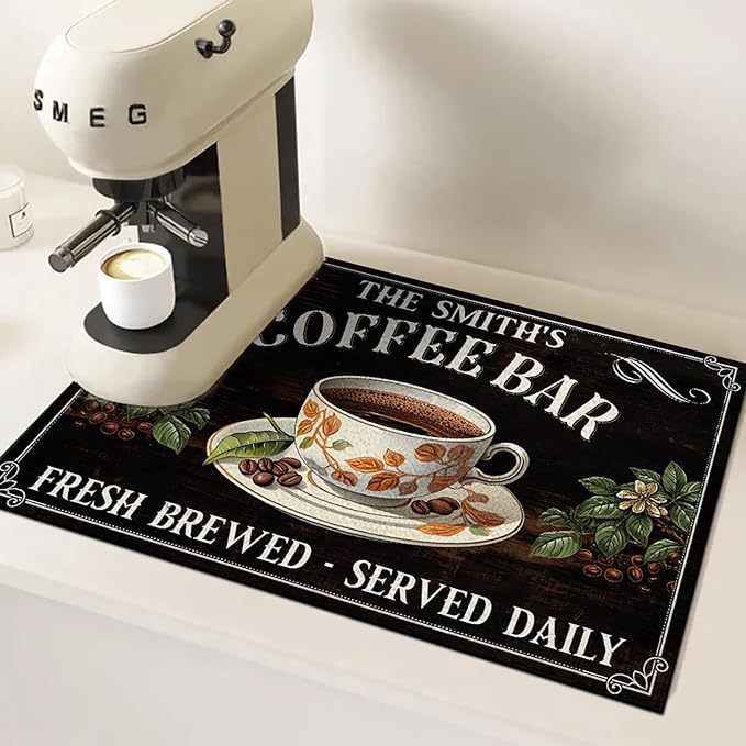 THUYPT Personalized Coffee Mat, Coffee Station Mat Quick Dry, Coffee Spill Mat - Image 4