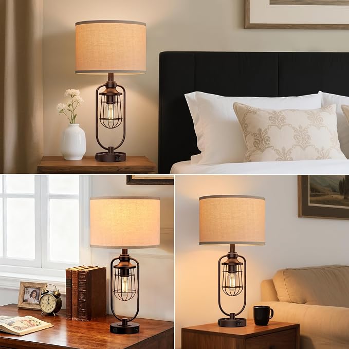 Table Lamps for Living Room Set of 2, Farmhouse Lamps for Night Stands - Image 4