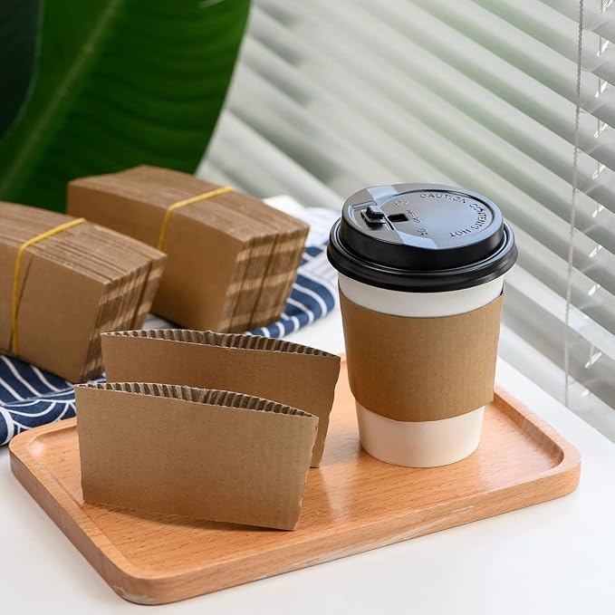 RACETOP Paper Coffee Cups Sleeves 100 pack, Suitable - Image 2