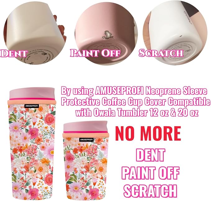 Neoprene Sleeve Compatible Owala Tumbler 12 oz & 20 oz Protective Coffee Cup - Image 2