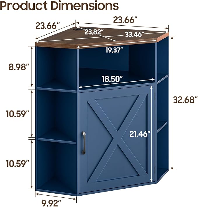 Vabches Corner Cabinet, Corner Storage Shelf - Image 2