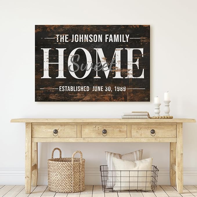 IPIC - Personalized Farmhouse Family Sign on Canvas, Custom Rustic Family Wall - Image 2