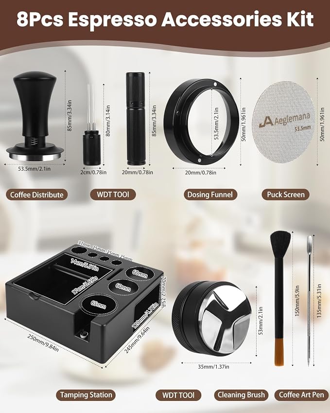 8 PCS Espresso Accessories Kit, 54mm Tamper Station - Image 2