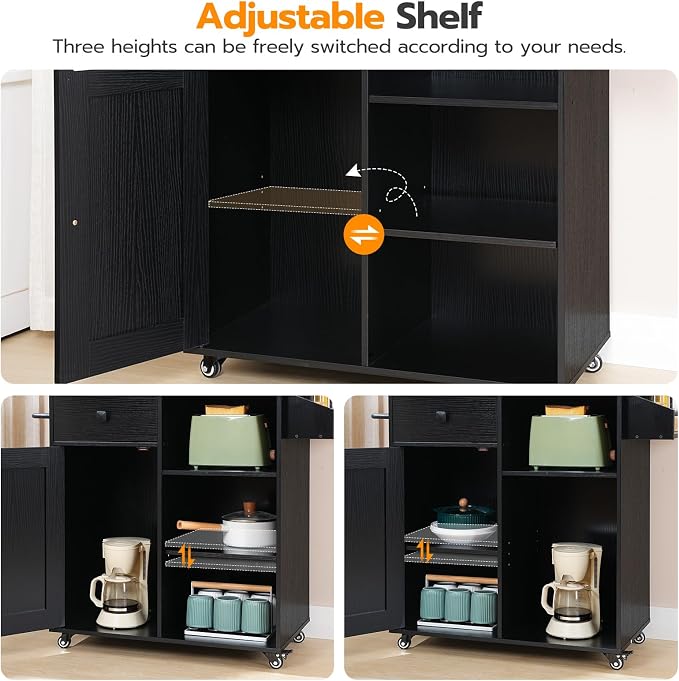 HOOBRO Kitchen Island, Storage Cabinet - Image 5