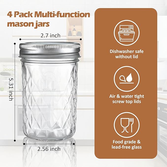 12 oz/350 ml Clear Glass Storage Canister - Image 2
