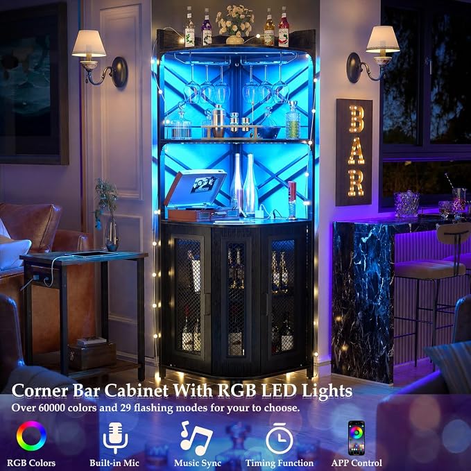 Aheaplus Corner Bar Cabinet - Image 3
