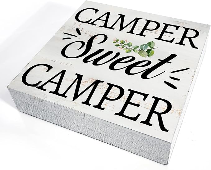 Camper Sweet Camper Wood Box Sign Home Decor Rustic Camping Quote Wooden Box - Image 3