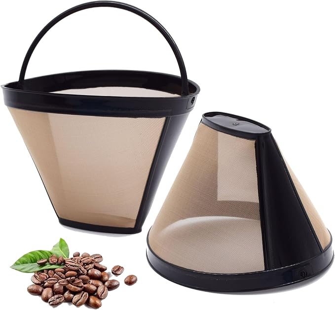 Reusable #4 Cone Coffee Filters Basket Replacement by VAQINED