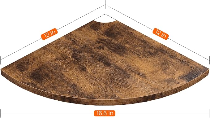Homode Corner Wall Shelf, 12 Inch Wide Wooden Corner Floating Shelves - Image 3