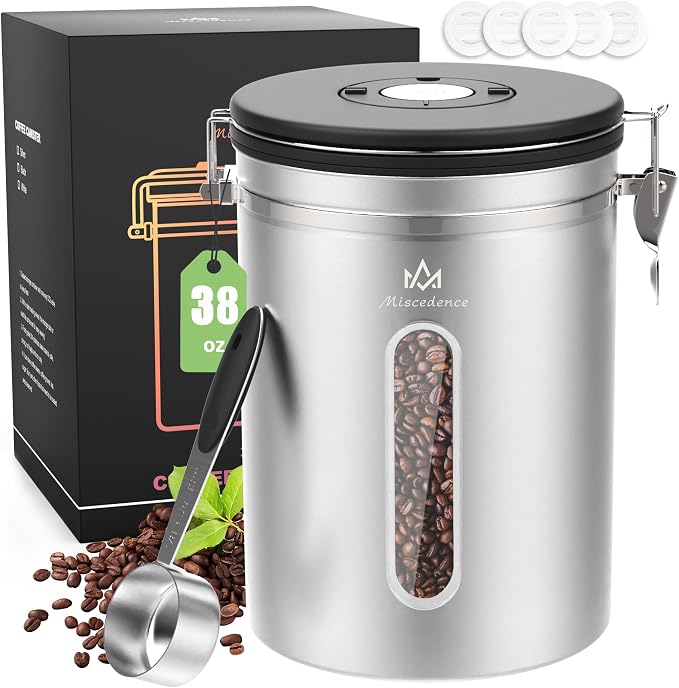 38OZ Airtight Coffee Canister by Miscedence
