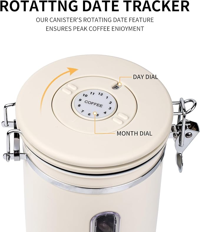 22oz White Airtight Coffee Canister - Image 6