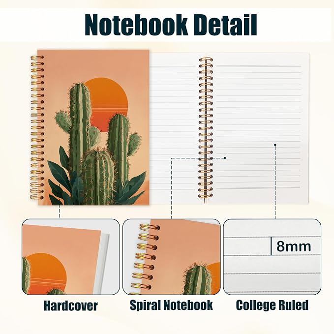 kunlisa Boho Western Spiral Notebook Journal 5.5x8.3, Western Office Supplies - Image 2