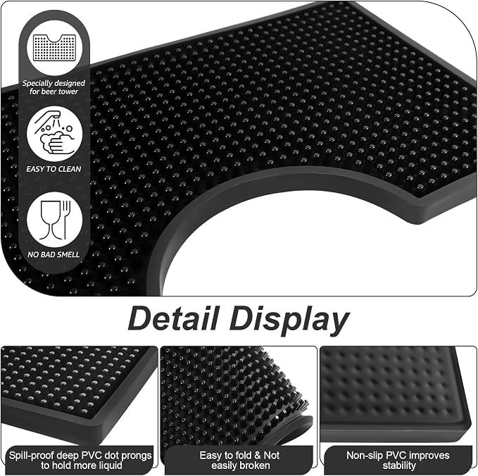 MRbrew Beer Drip Tray, Non-Slip PVC Kegerator Surface Mount Drip Tray Mat - Image 2