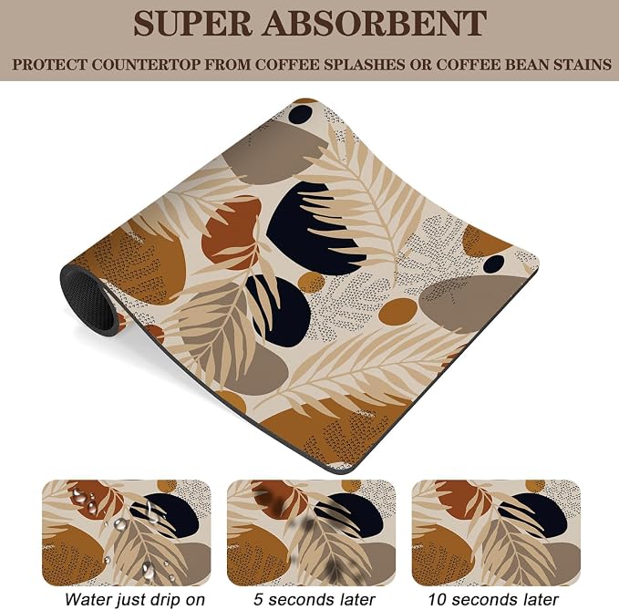 Boho Tropical Palm Leaf Geometric Bohemian Plant Coffee Mat Dish Drying Mats - Image 4
