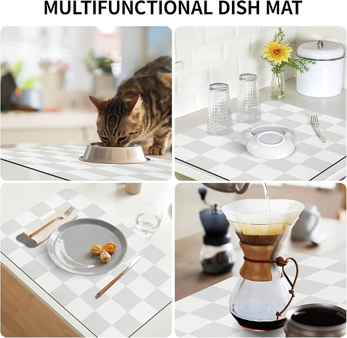Dish Drying Mat for Kitchen Counter, Coffee Bar Mat - Image 7
