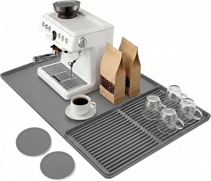 Mrcrypos Silicone Coffee Station Mat 16x24 Inch, Spill-Proof Bar Mat by Mrcrypos
