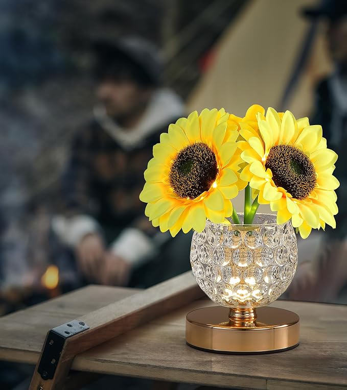AIHYING Sunflower Lamp, Rechargeable Cordless Touch Lamp - Image 8