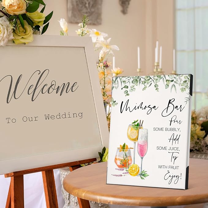 Mimosa Bar Sign for Wedding & Party, Boho Mimosa Bar Wooden Sign for Wedding - Image 6