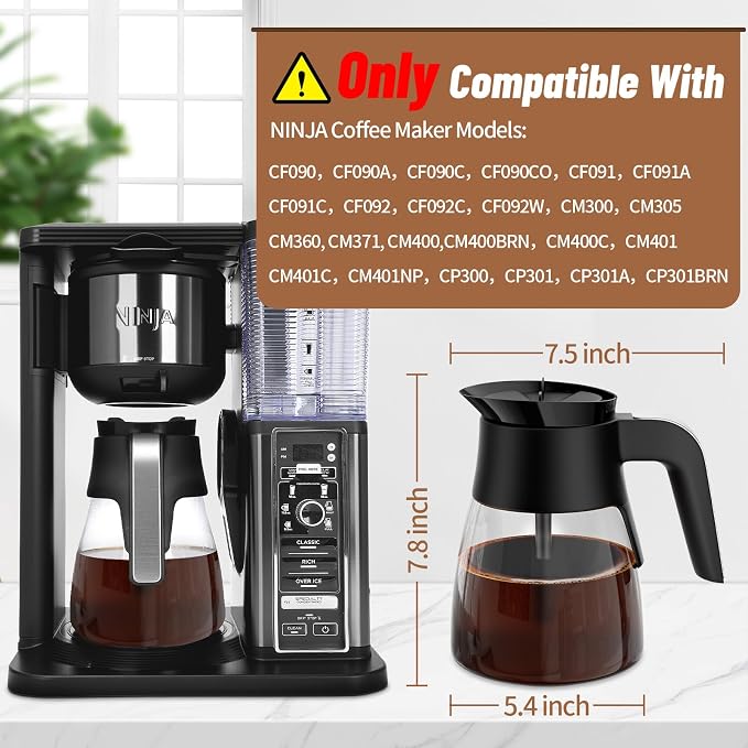 10 Cup Coffee Pot Replacement for Ninja Coffee Maker CM401 CM371 CP301 CM300 - Image 2