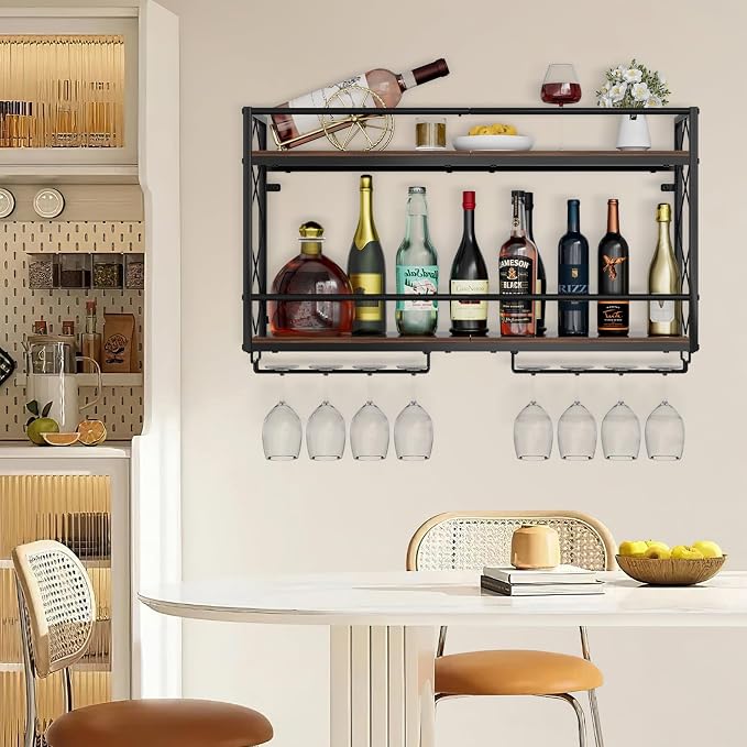 Wine Rack Wall Mounted 2 Tier Wall Wine Rack - Image 3