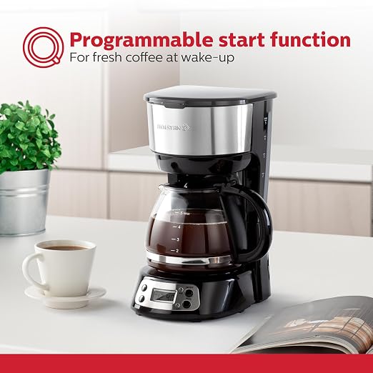 Holstein Housewares 5-Cup Programmable Coffee Maker, 25oz Drip Coffee Machine - Image 2