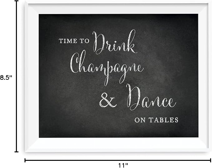 Andaz Press Wedding Party Signs, Vintage Chalkboard Print, 8.5x11-inch - Image 2