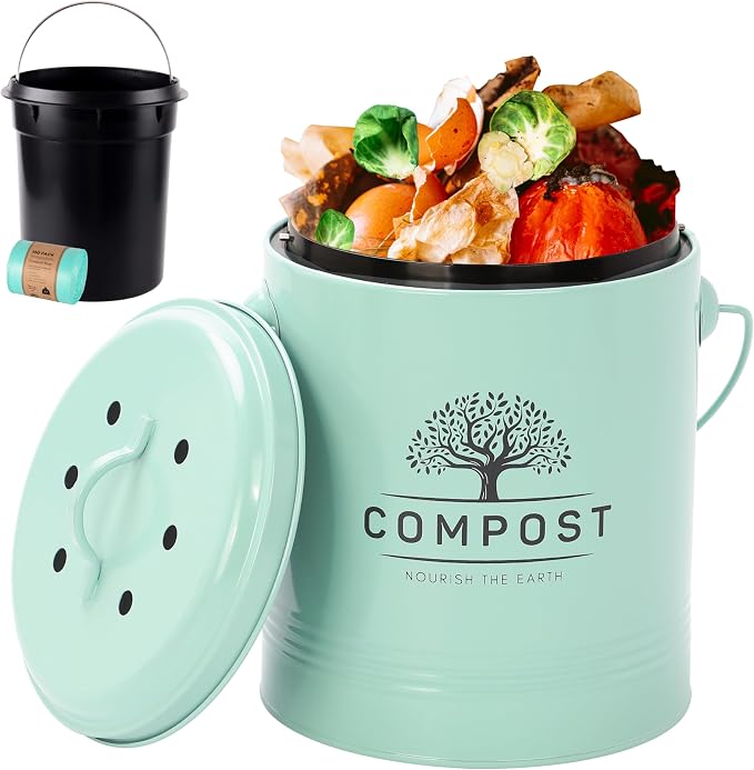 Perfnique Kitchen Compost Bin, 1.3 Gallon Countertop Compost Bin by PERFNIQUE