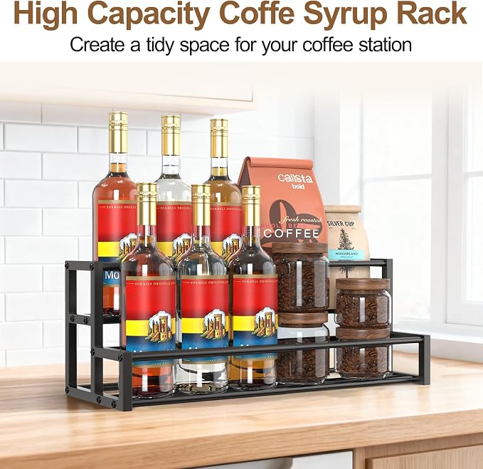 Expandable Coffee Syrup Organizer, Heavy Duty Syrup Rack Enlarged 6-12 Bottles - Image 5