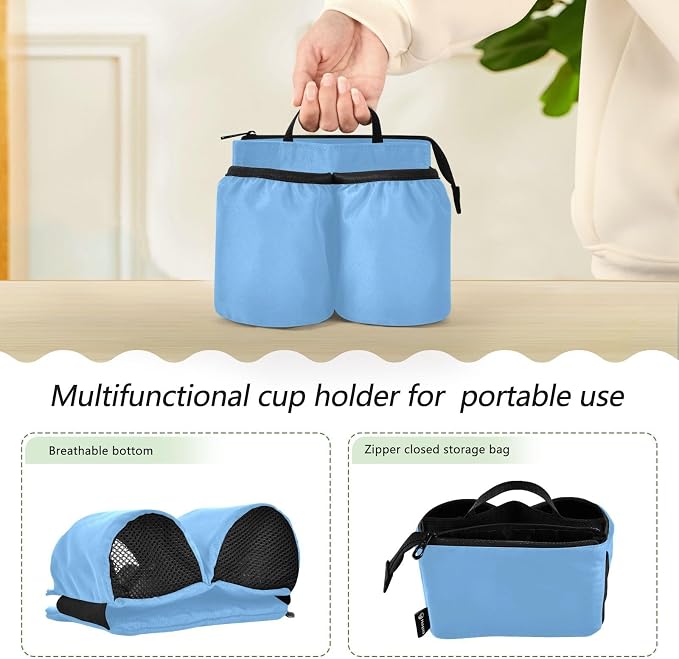 DOMIKING Lake Blue Travel Luggage Cup Holder - Image 3