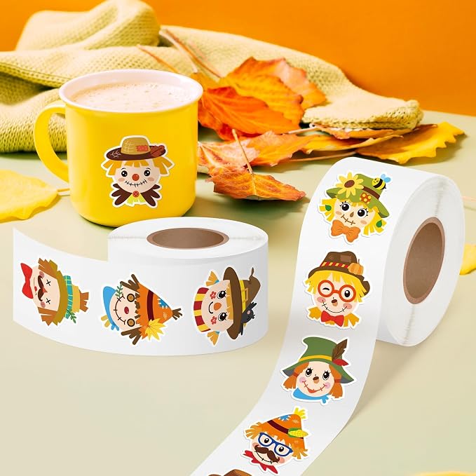Haooryx Fall Scarecrow Sticker Rolls - Image 4