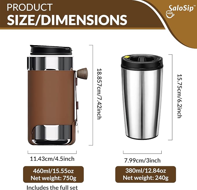 4-in-1 Portable Manual Pour Over Coffee Maker - Image 9