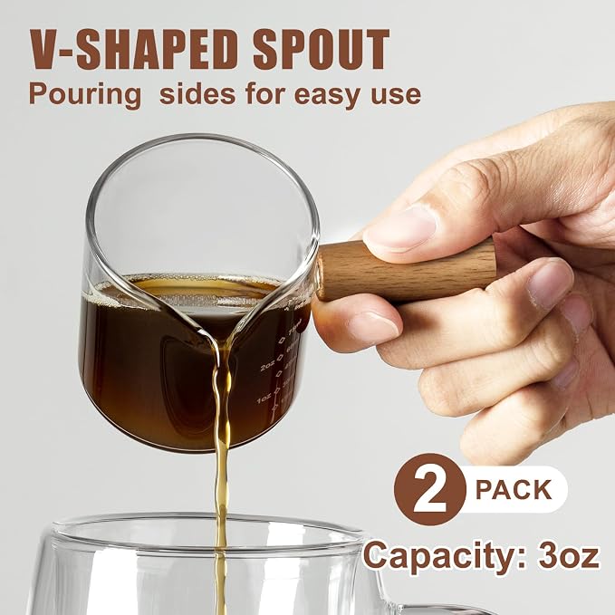 FrutPunch Espresso Cups Set of 2, Espresso Shot Cups, 3OZ V-Shaped Mouth - Image 3