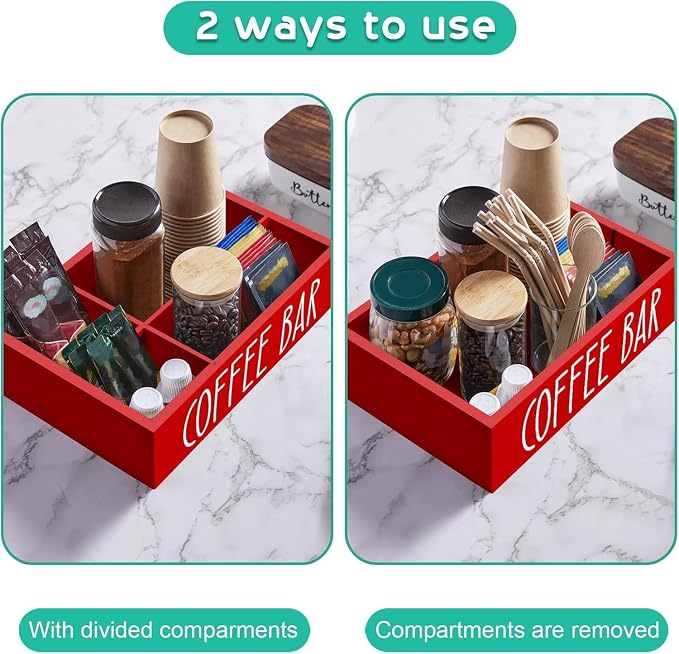 ALELION Red Coffee Station Organizer - Image 2