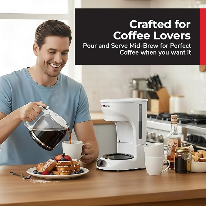 MUELLER HOME 12-Cup White Coffee Maker - Image 8