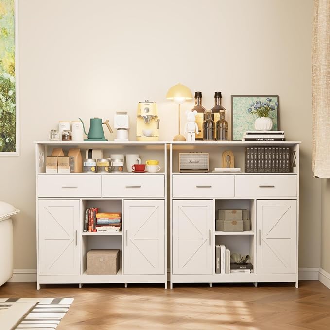 Coffee Bar Cabinet with Storage, 2 Doors and Adjustable Shelves, Freestanding - Image 6