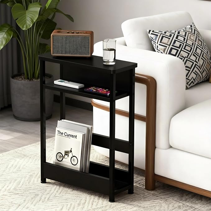 GarveeHome Narrow Side Table for Small Spaces, 3 Tier Small End Table - Image 2