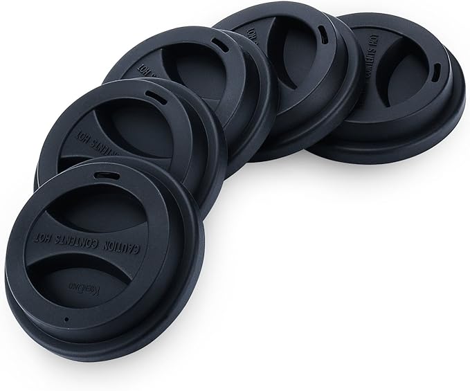 Coffee Mug Lids, KSENDALO Thicker Eco Reusable Silicone Travel Mug Lids by KSENDALO
