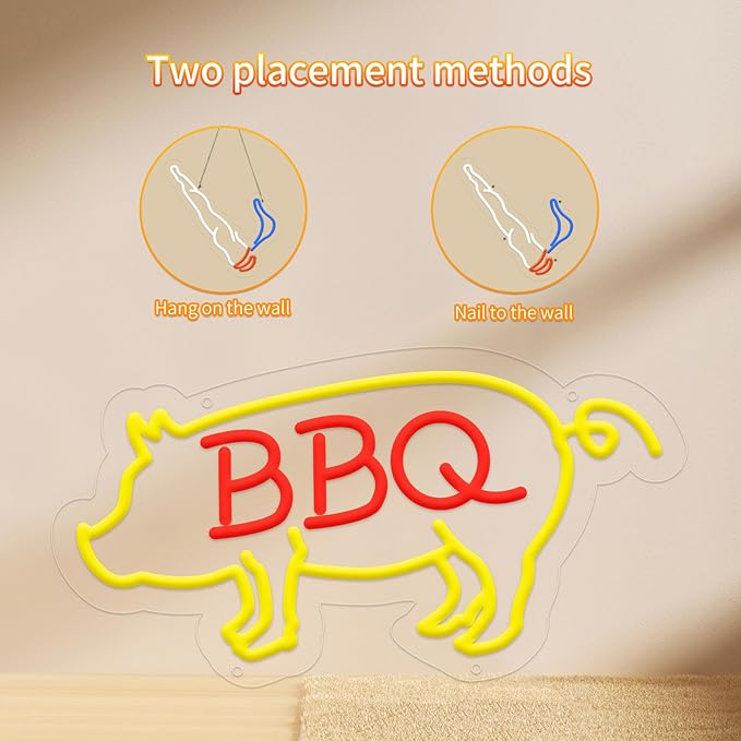 BBQ Neon Signs Barbecue LED Signs Dimmable Neon Lights - Image 4