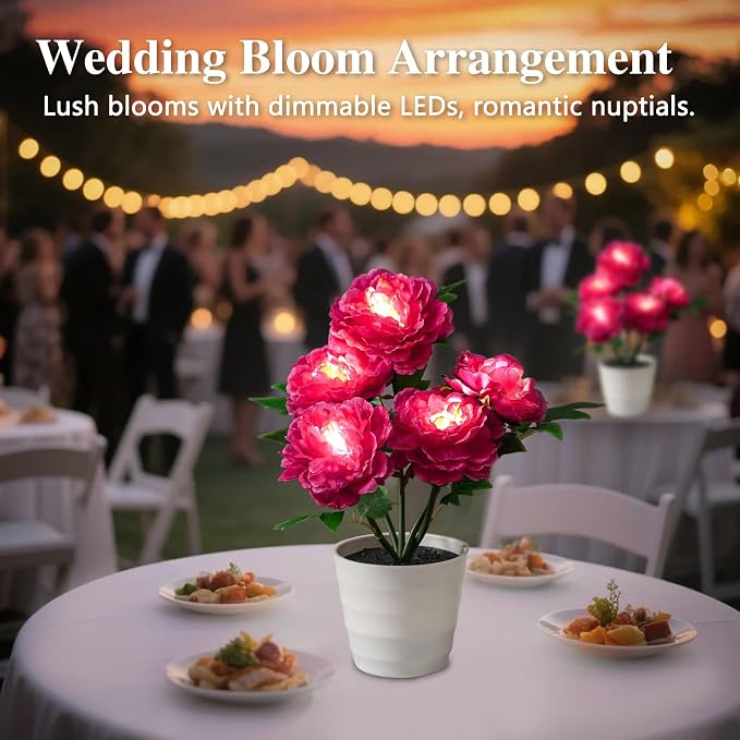 Peony Artificial Flower Lamp, Decorative Night Light - Image 3
