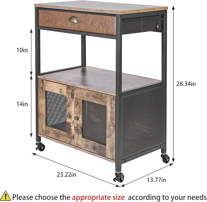 X-cosrack Coffee Bar Cabinet，3 Tiers Kitchen Coffee Cart - Image 2