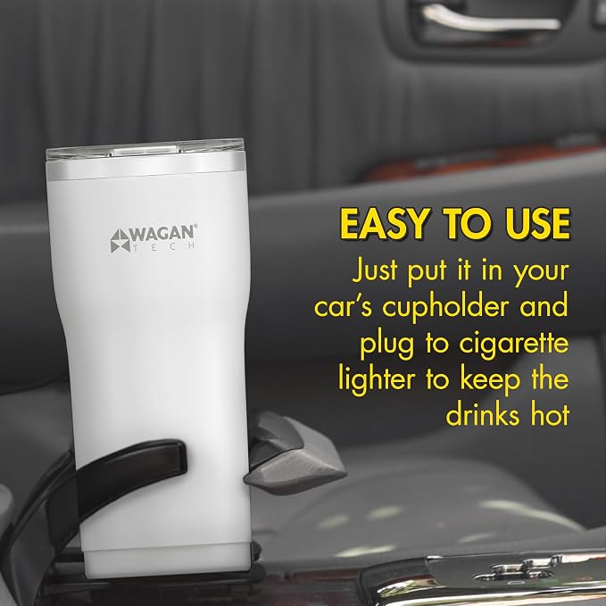 Wagan EL6102 12V Travel Car Heated Mug Portable 16oz Stainless Steel Anti-Spill - Image 5