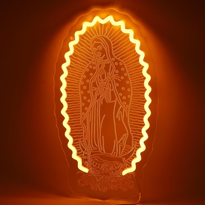 Mary Virgin of Guadalupe Neon Sign Our Lady of Guadalupe Led Light Up Sign - Image 2