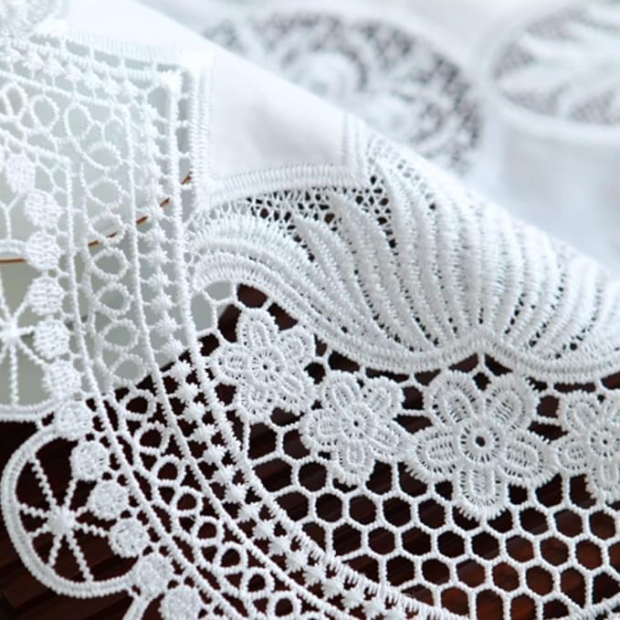 Small Square Lace Cover Cloth Macrame Lace Table Doilies Cutwork Embroidery - Image 8