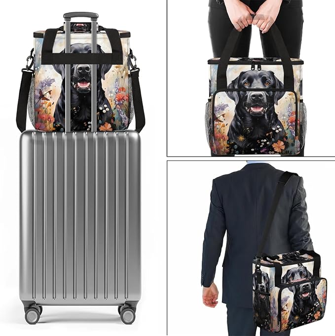 Black Labrador Dog Coffee Maker Carring Bag, Large Insulated Storage Organizer - Image 7