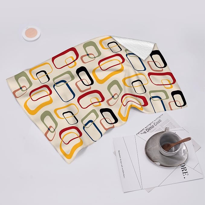 Retro Kitchen Towels with Hanging Loop, Mid Century Modern Dish Towel - Image 6